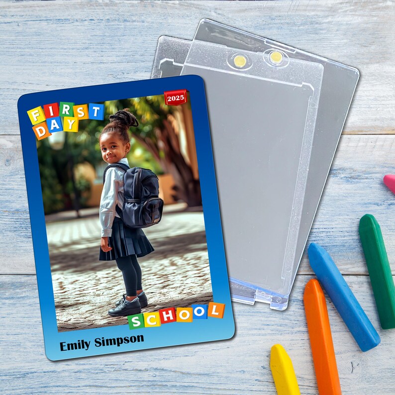 Personalized First Day of School Metal Trading Card, 1st Day ...