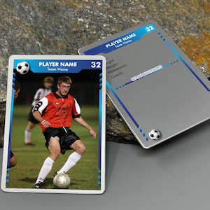Cartes à collectionner en métal personnalisées de football, Cartes à collectionner de football personnalisées, Cartes de sport imprimées personnalisées, Cadeau pour joueurs de football, entraîneurs, fans