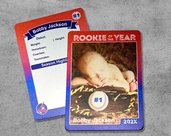Personalized Baseball Metal Trading Card, Custom Baseball Card, Any Sport/Activity, Your Photo & Your Name, Custom Metal Card
