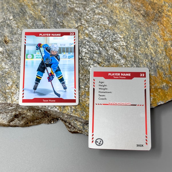 Custom Ice Hockey Metal Trading Card, Personalized Hockey Athlete Team Sports Gifts, Photo Hockey Trading Card, Gifts for boys Hockey Mom.