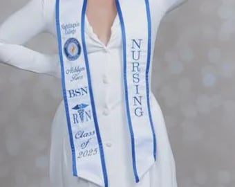 Graduation stoles/Nightingale College/Made with new logo photo attached/Made as posted/Adding Honors select right listing