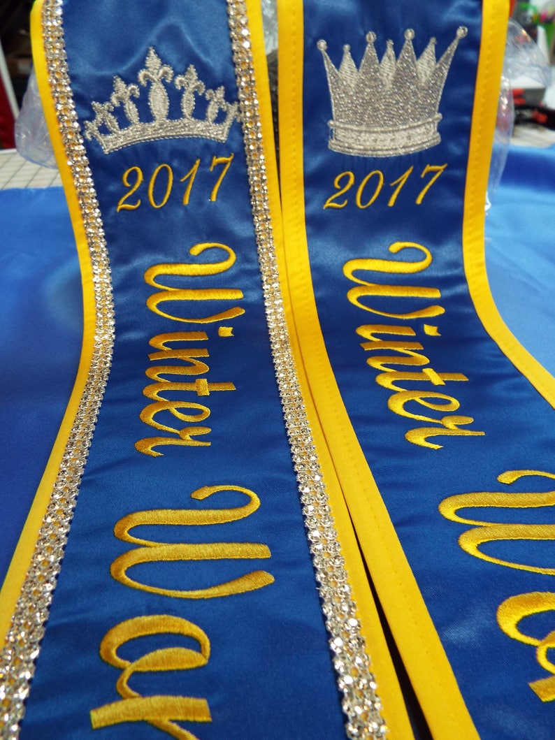 Pageant Sashes / Heavyweight Satin / Custom Made/ Crystal Etsy