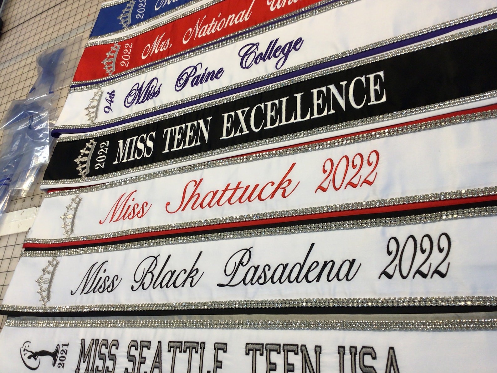 Pageant Sashes In/ Heavyweight Satin /double Row Front Only - Etsy