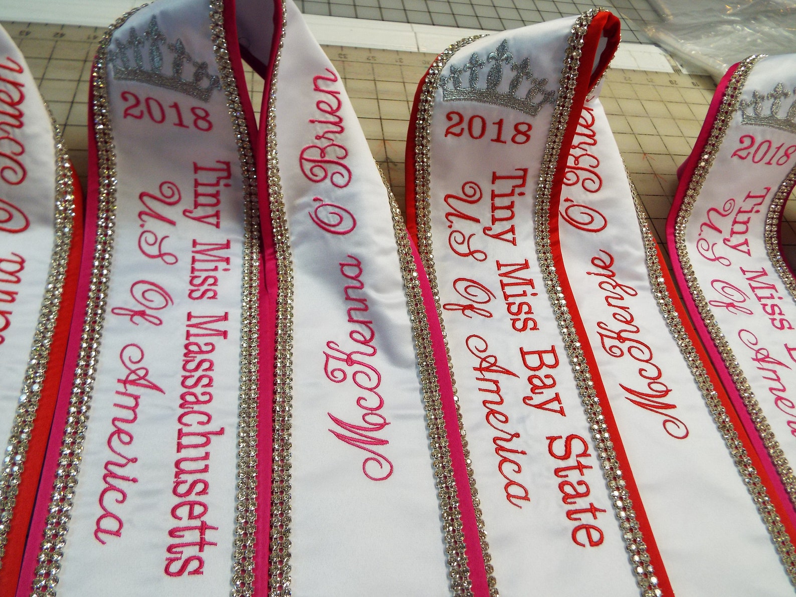 Pageant Little Miss Sashes/ Crystal Rhinestones Front and Back Etsy