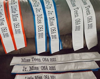 Pageant sashes / design your pageant sash /In personalized section