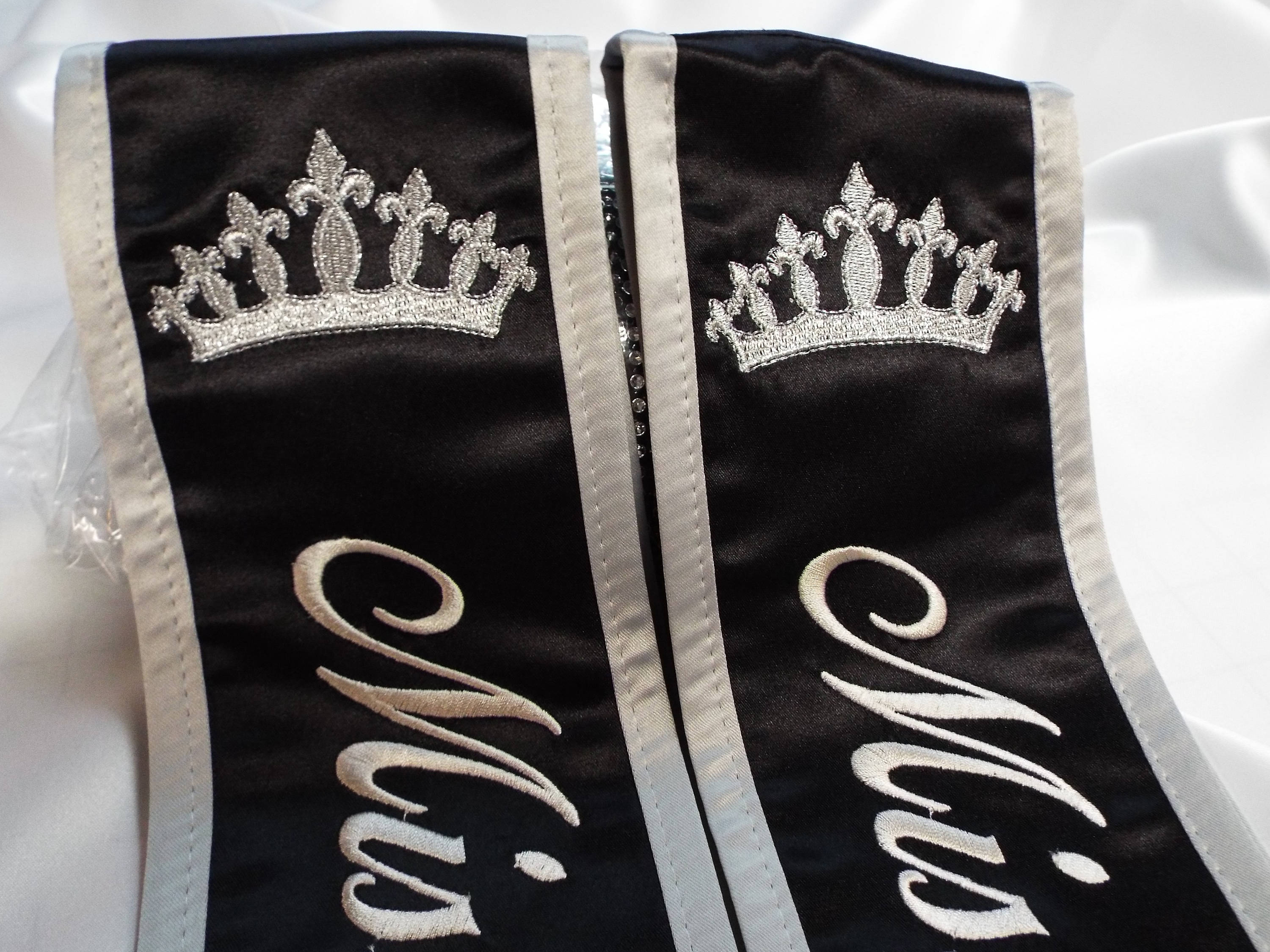 ?✅PRICE FIRM✅ Elegant Custom Made Dark Gray Sash with Silver Crystals il_fullxfull.5800914679_qnyh.jpg main image 4