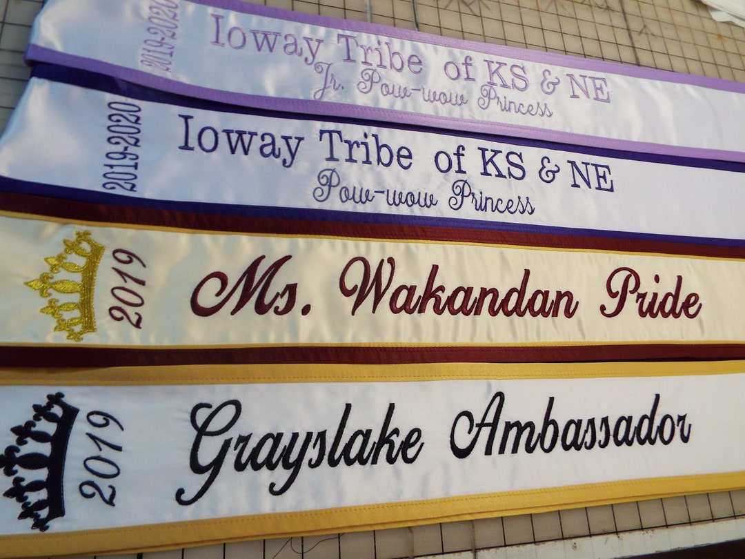 Personalized Pageant Sash: Satin Ribbon With Silver Crown - Etsy