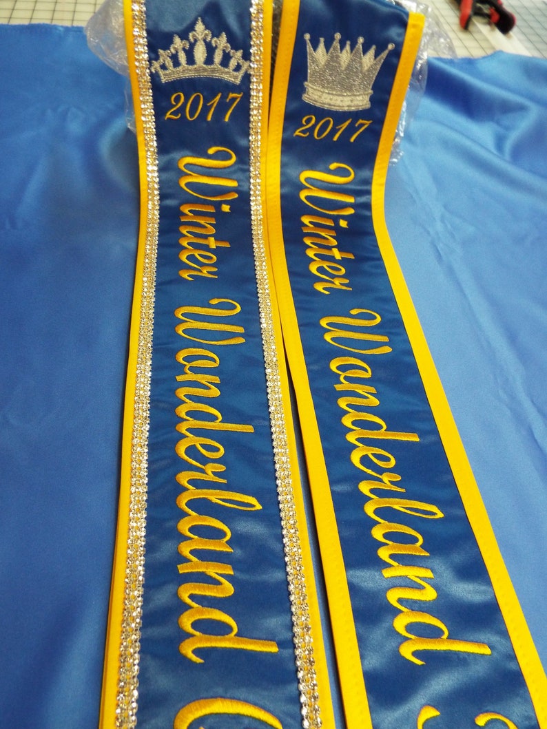 Pageant Sashes / Heavyweight Satin / Custom Made/ Crystal Etsy