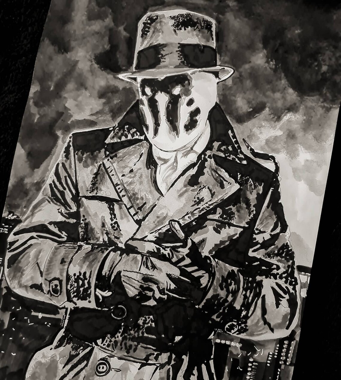 Rorschach A4 Ink Drawing Watchmen DC | Etsy
