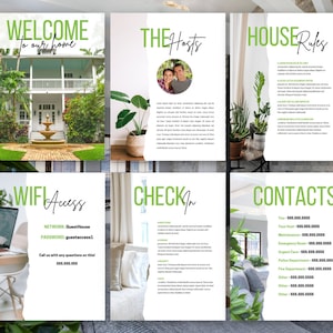 Airbnb Welcome Book Template | House Host Manual Guidebook Template | Real Estate Canva Template | Vacation Rental Template