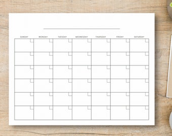 8.5 X 11 Lined Blank Calendar Page Template Instant Download - Etsy