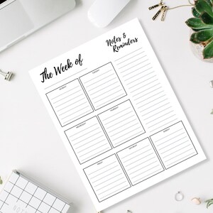 Weekly Planner Printable to Do List - Print at Home Diary Calendar Page ...