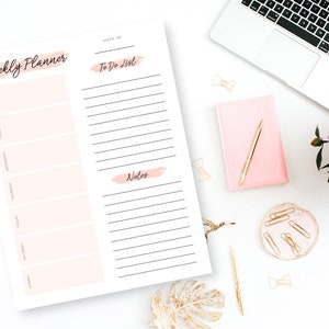 Weekly Planner Printable Landscape, Minimalist Weekly Schedule, Week At a Glance, Weekly Organizer, Office Planner, Desk Planner
