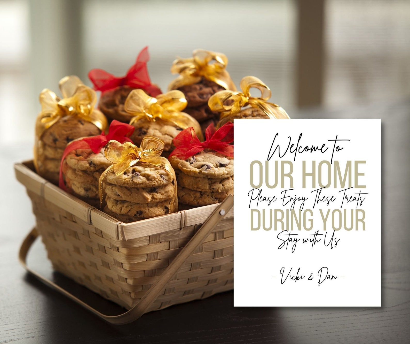 Airbnb, Airbnb Sign, Airbnb Gift Basket Card, Rental Gift Basket