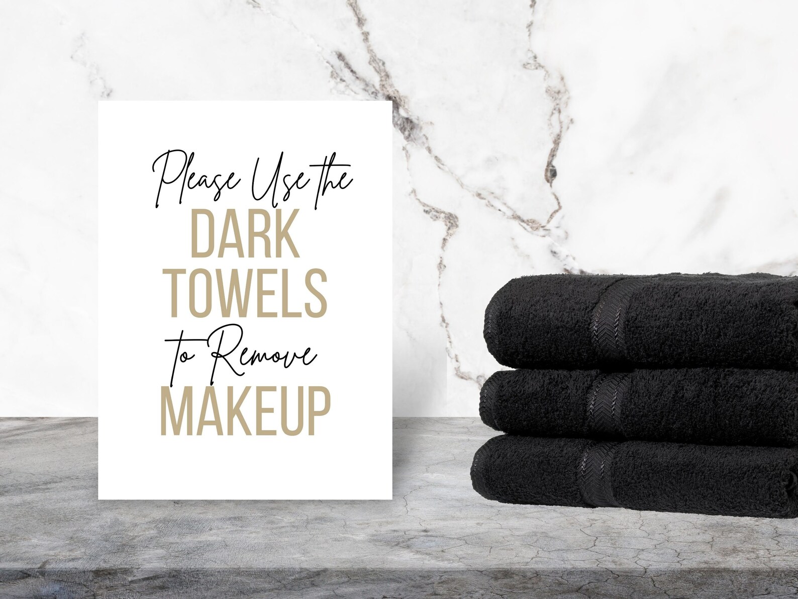 Airbnb Dark Towels to Remove Makeup, Airbnb Rental Home Bathroom Sign, Airbnb Printable