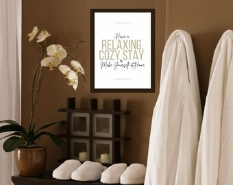 Airbnb Cozy Sign: Rental Home Welcome Card (Digital Download)