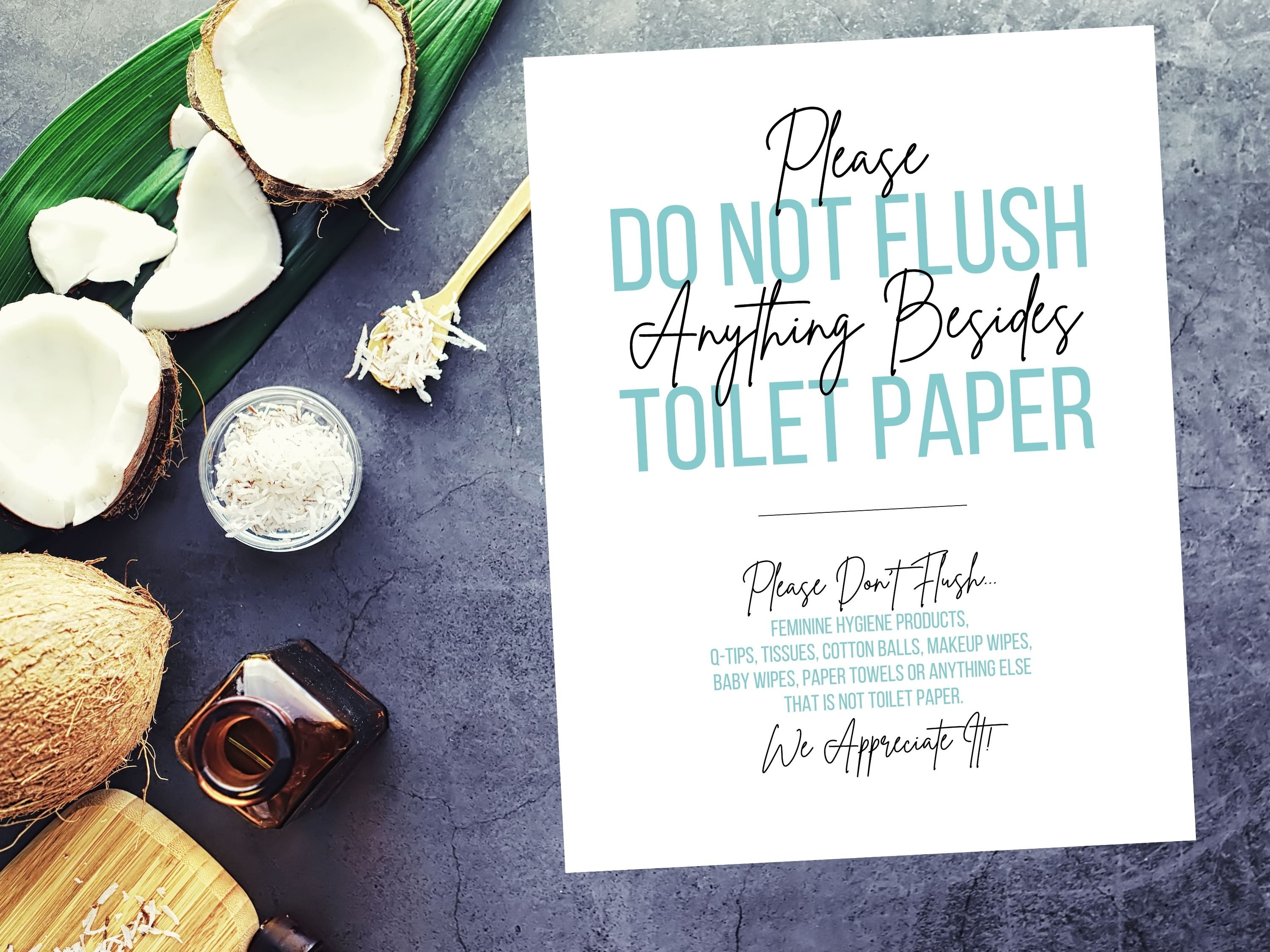 Airbnb Do Not Flush Printable, Flush Only Toilet Paper, Airbnb