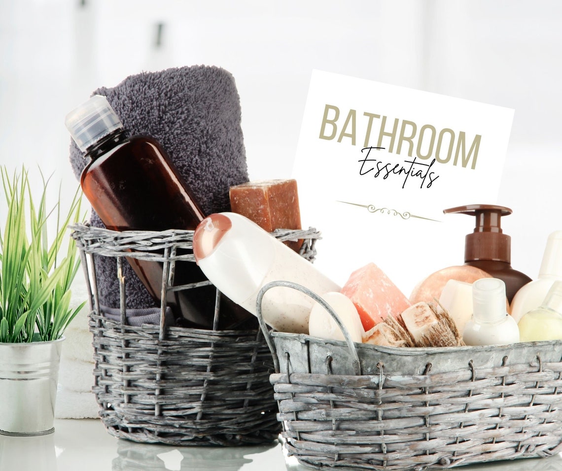 Airbnb, Airbnb Sign, Airbnb Basket Card, Rental Gift Basket, Airbnb Host, Airbnb Bathroom Basket ...