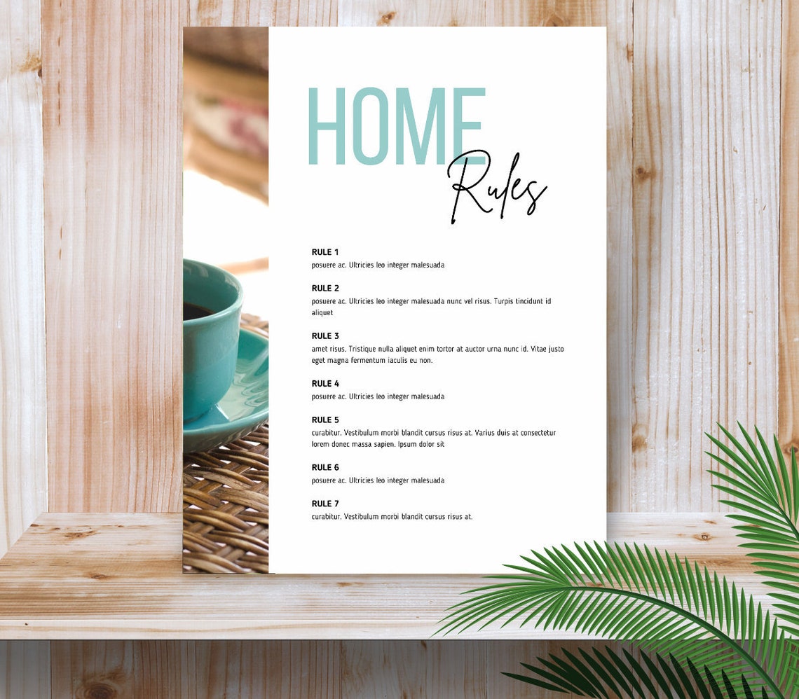 House Rule Sign Welcome Guide AirBnB Airbnb Sign Template | Etsy