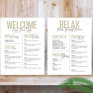 Airbnb Welcome Sign, Vacation Rental Printable, Guest Arrival Poster, Things to Know, Beach House Rules, Wifi Info Sheet, VRBO, Template