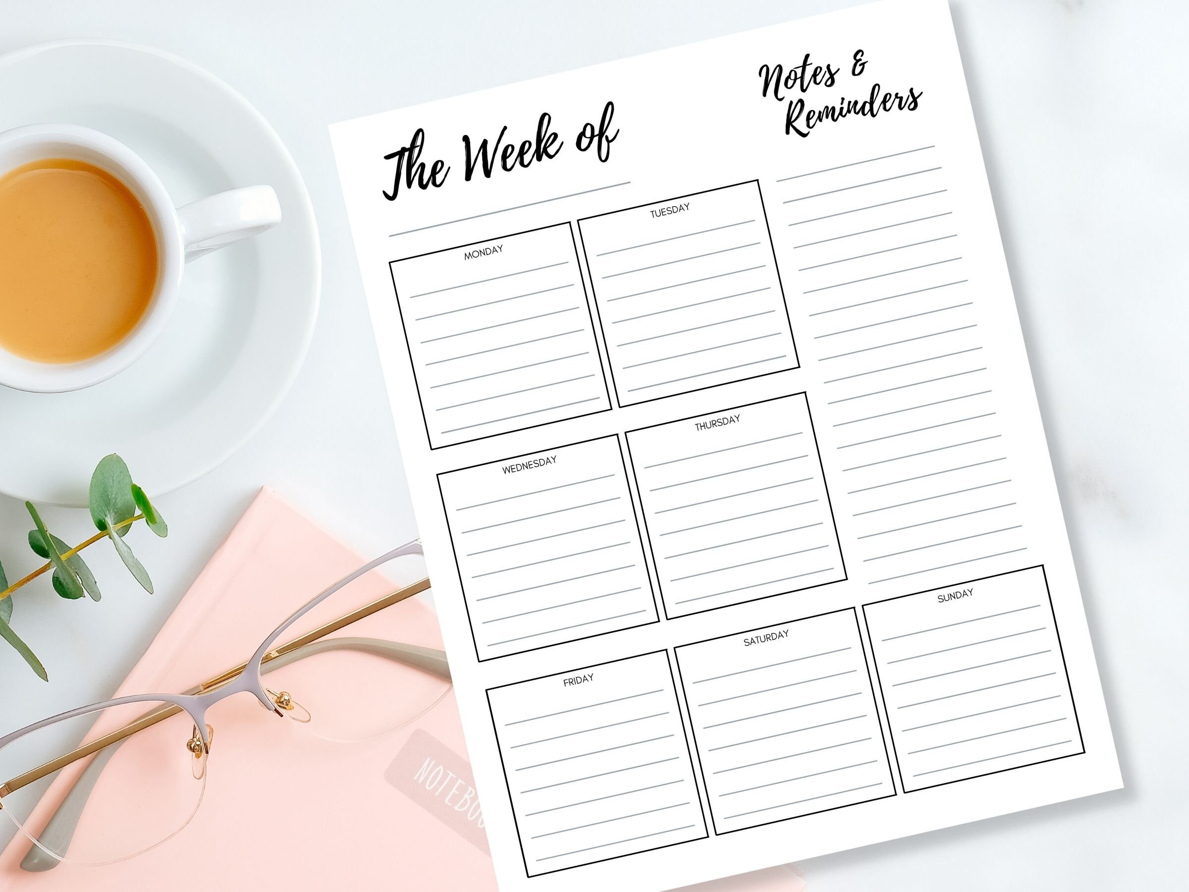 Weekly Planner Printable to Do List Print at Home Diary - Etsy Canada