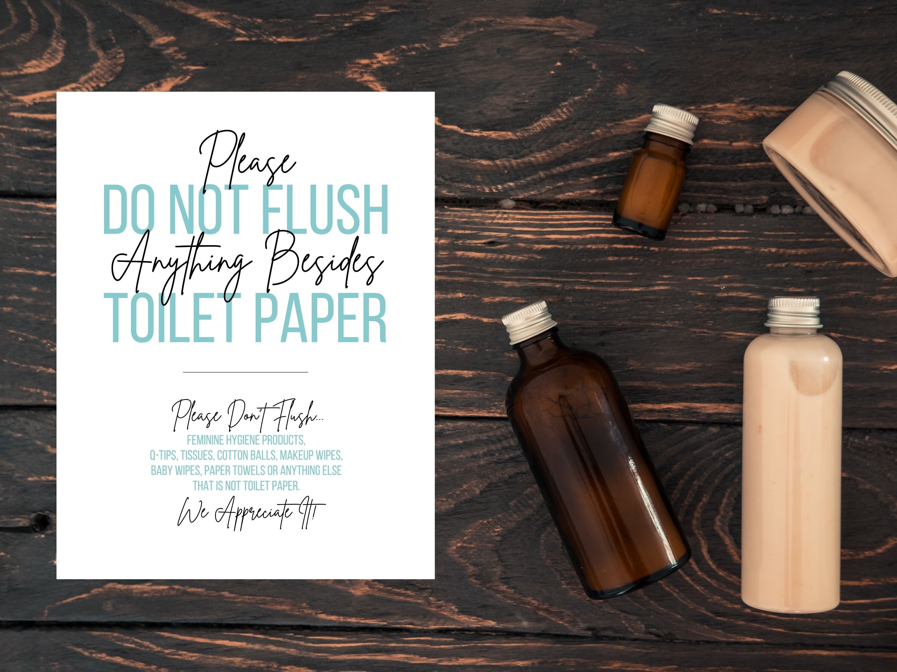 Airbnb Do Not Flush Printable Flush Only Toilet Paper Airbnb Etsy