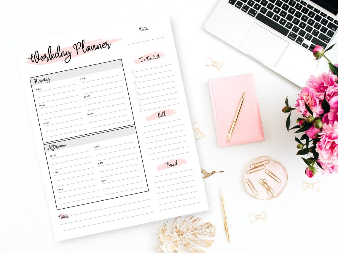 Work Day Organizer, Office Organizer, Workday Planner, Work Planner ...