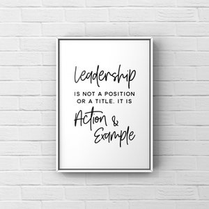 Leadership Printable Art, Office Decor, Retirement Gift, Boss Gift, Business Inspirational Prints, Office Art, gift for good leader