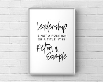 Leadership Printable Art, Office Decor, Retirement Gift, Boss Gift, Business Inspirational Prints, Office Art, gift for good leader