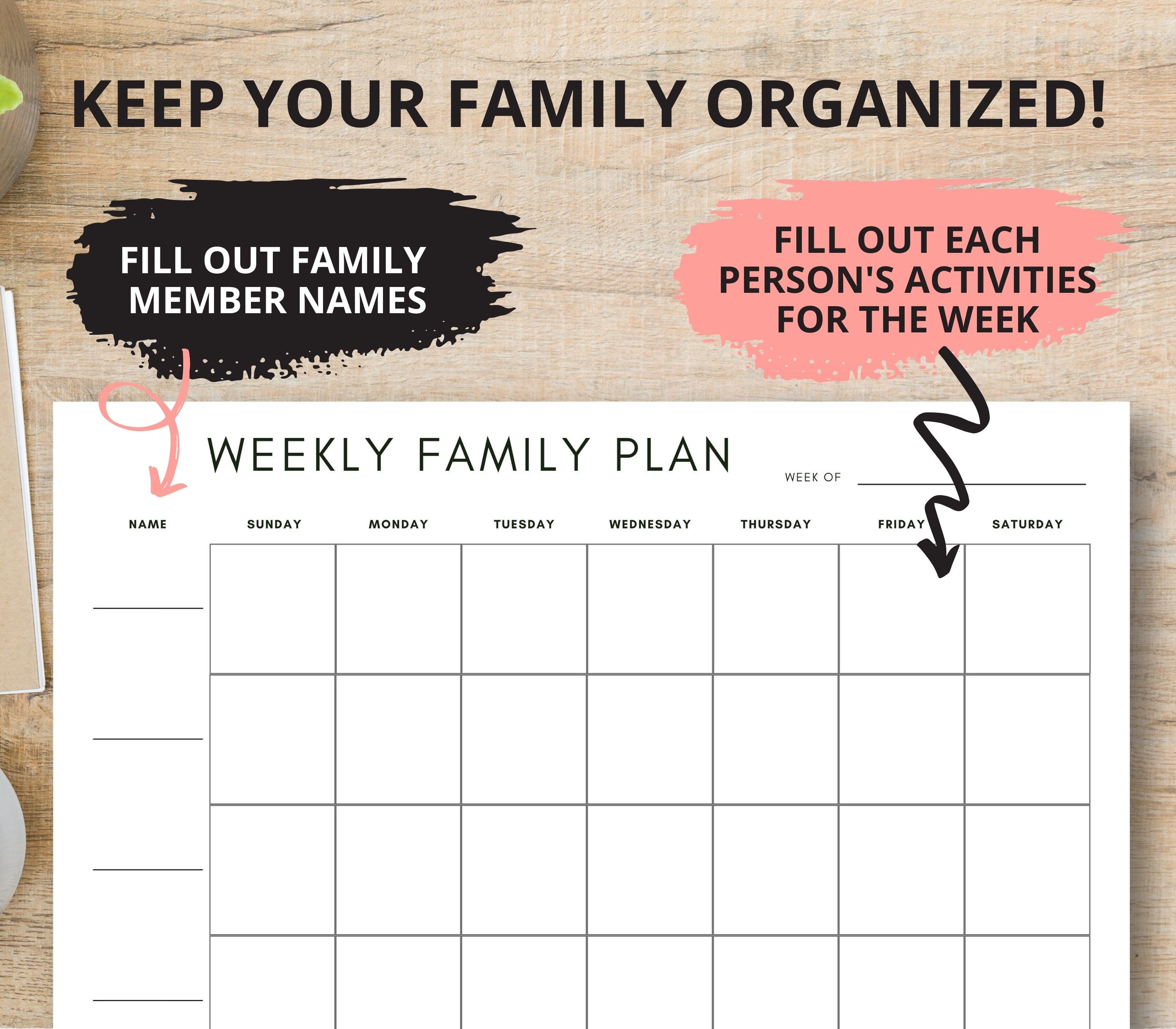 Family weekly planner