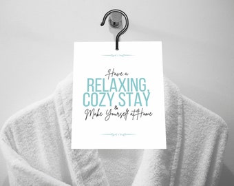Airbnb Cozy Items Sign: Printable Host Welcome Card (Digital Download)
