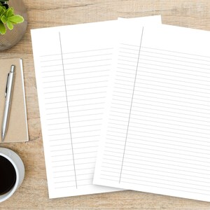 Set of 2 Lined Letter Writing Paper, 8.5 x 11 in, US Letter, Printable, Journal Page, Notepad Paper, Journal Paper, Lined Paper, Wide Rule
