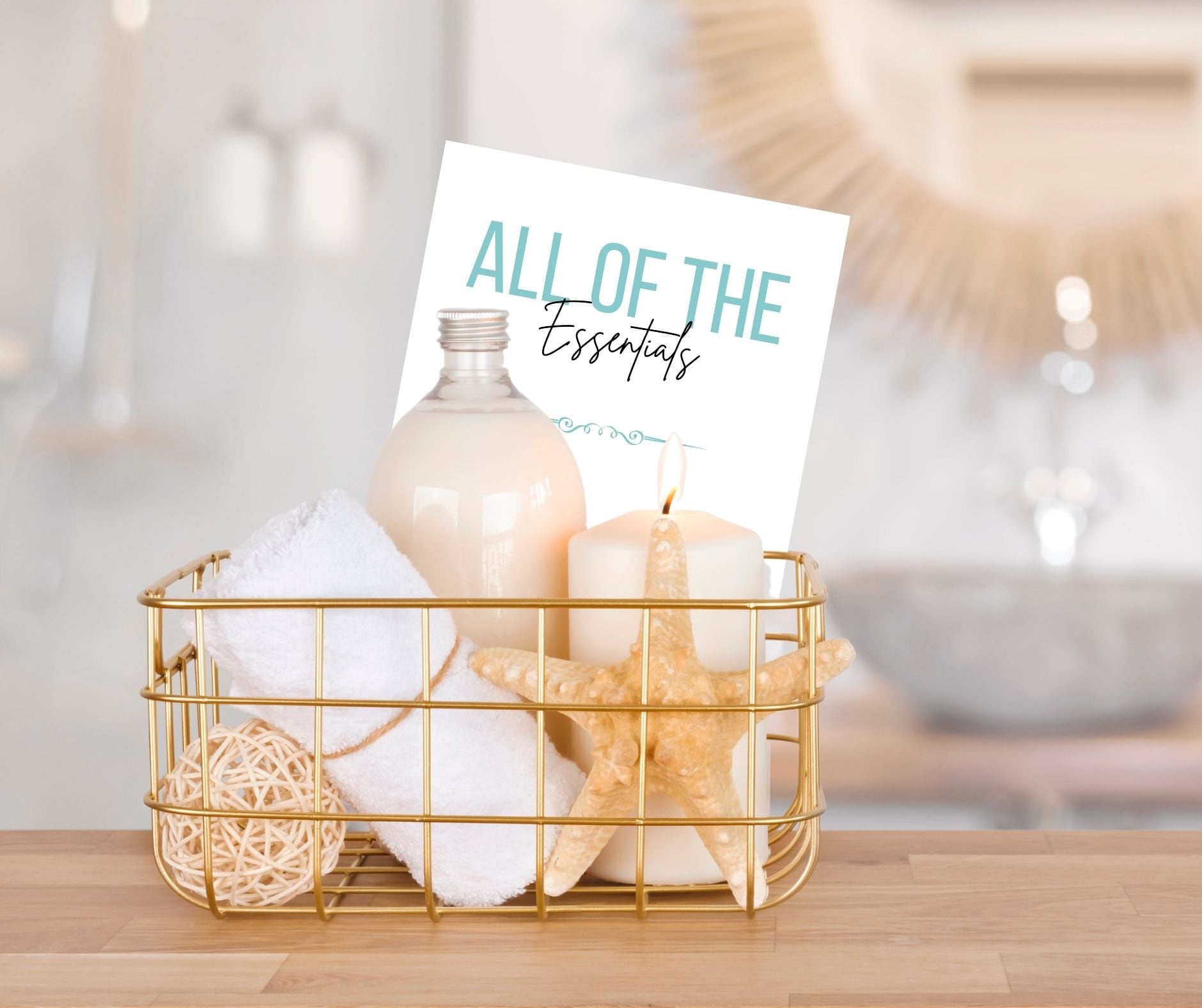 Airbnb, Airbnb Sign, Airbnb Basket Card, Rental Gift Basket, Airbnb Host, Airbnb Bathroom Basket ...