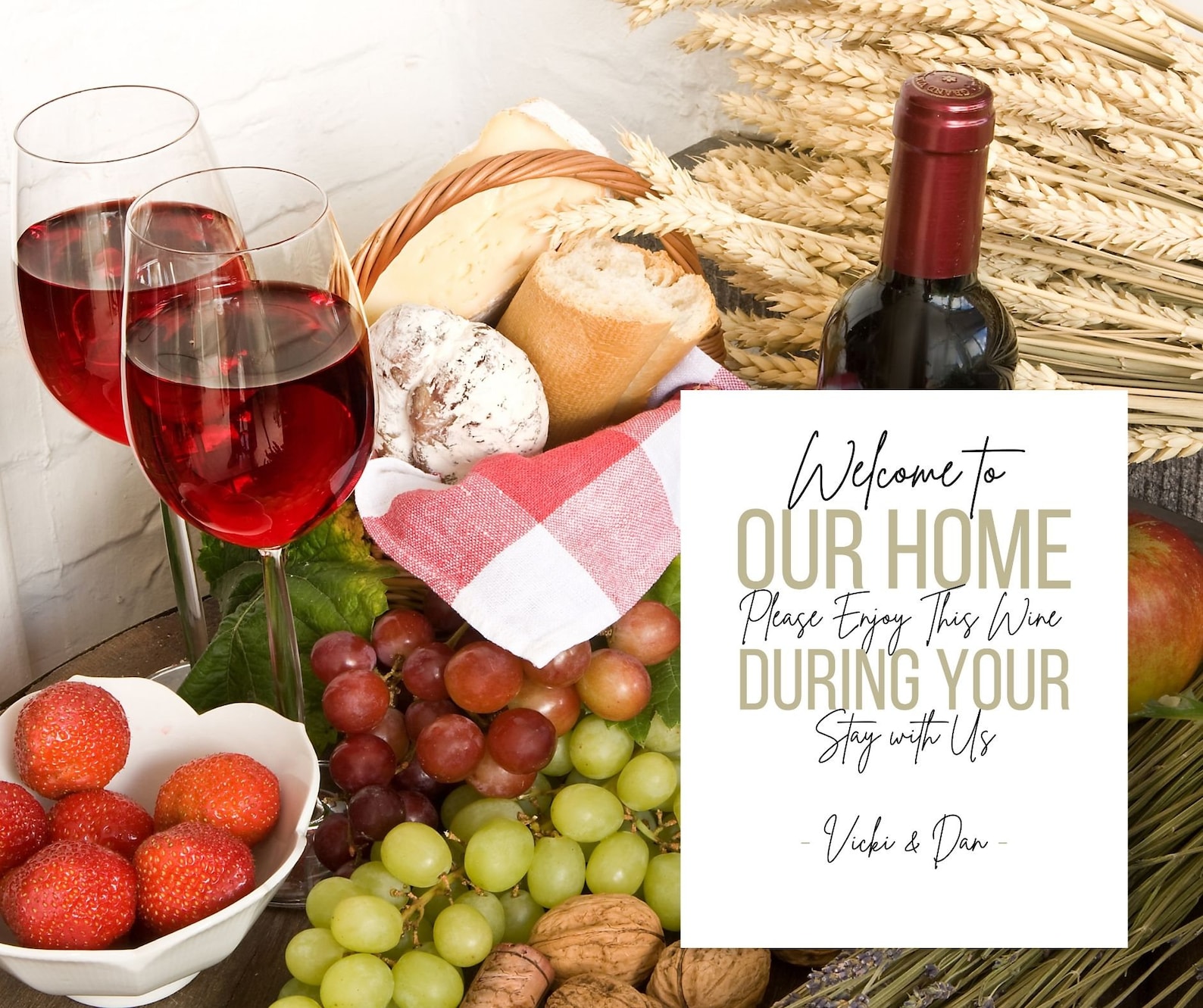 Airbnb, Airbnb Sign, Airbnb Gift Basket Card, Rental Gift Basket