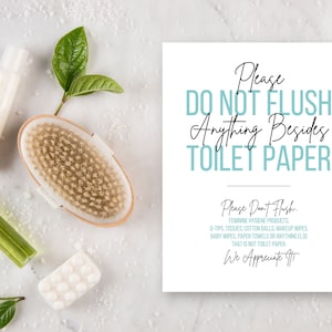 Airbnb Do Not Flush Printable, Flush Only Toilet Paper, Airbnb Printable, Restaurant Bathroom Sign, No feminine products, Septic System