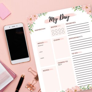 Daily Organizer, Office Organizer, Daily Planner, Floral Planner, Daily ...