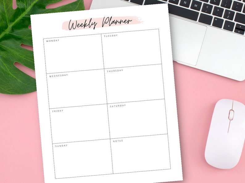 Weekly Planner Printable to Do List Print at Home Diary Calendar Page ...