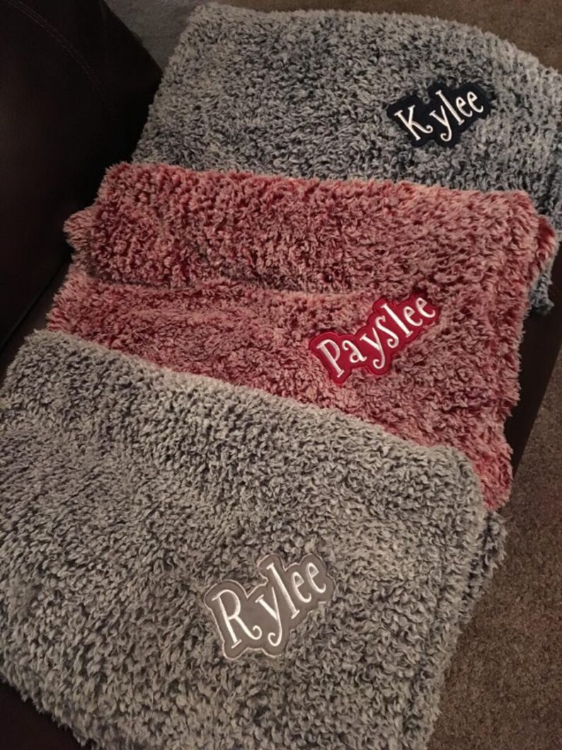 Custom Personalized Embroidered Sherpa Throw Blanket 50x60 Etsy
