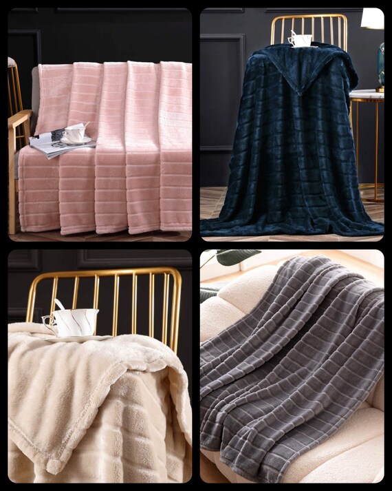Custom Personalized Embroidered Super Soft Lightweight Luxury Fleece Blanket Couch Sofa Bed Ultra Luxurious Warm Cozy 4 All Seasons 50x 60 Etsy