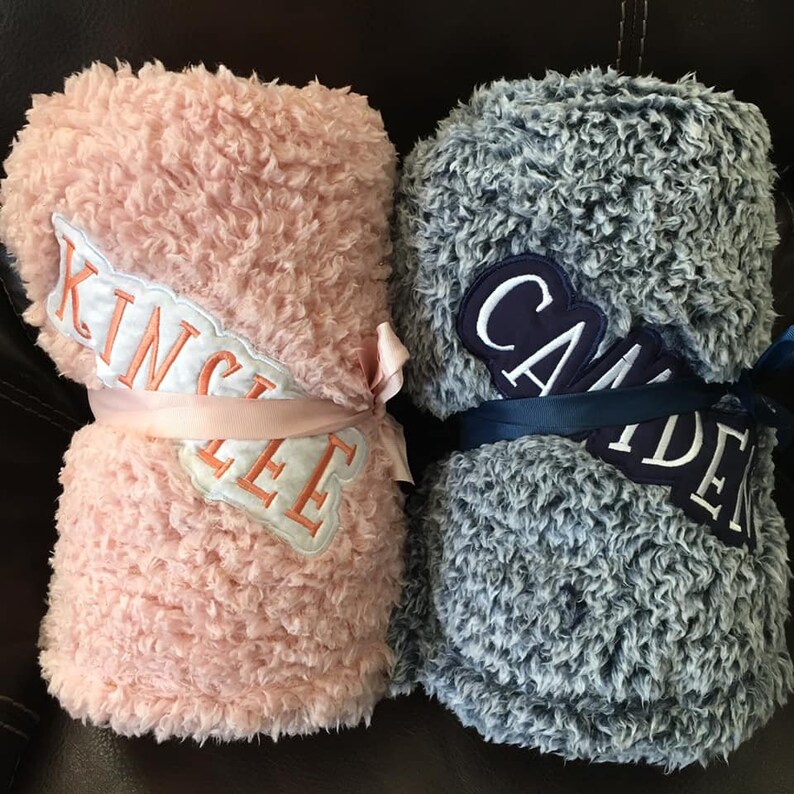 Custom Personalized Embroidered Sherpa Throw Blanket 50x60 Etsy