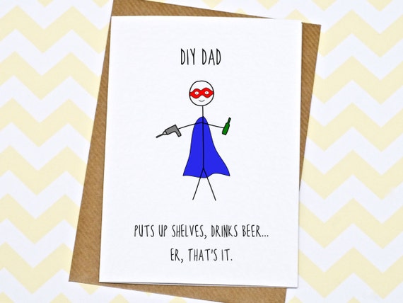 Father's Day Card Funny Fathers's Day Card DIY Dad | Etsy