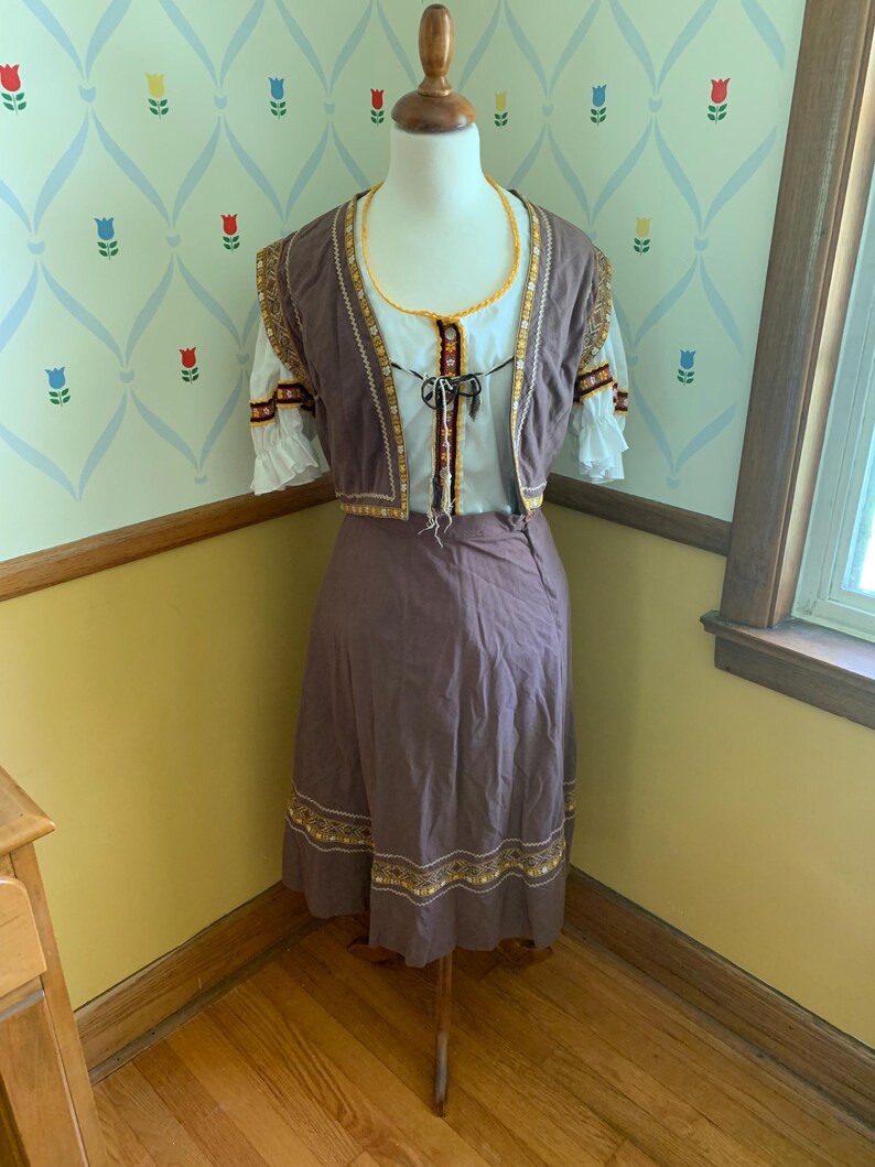 1970s Byblos High Waist Skirt and Tunic Vest Set