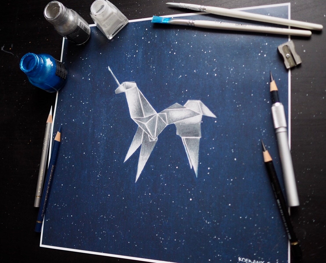 1982 Blade Runner Origami Unicorn Fine Art Print 1980s Science | Etsy