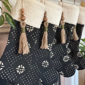 African MudCloth Christmas Stocking