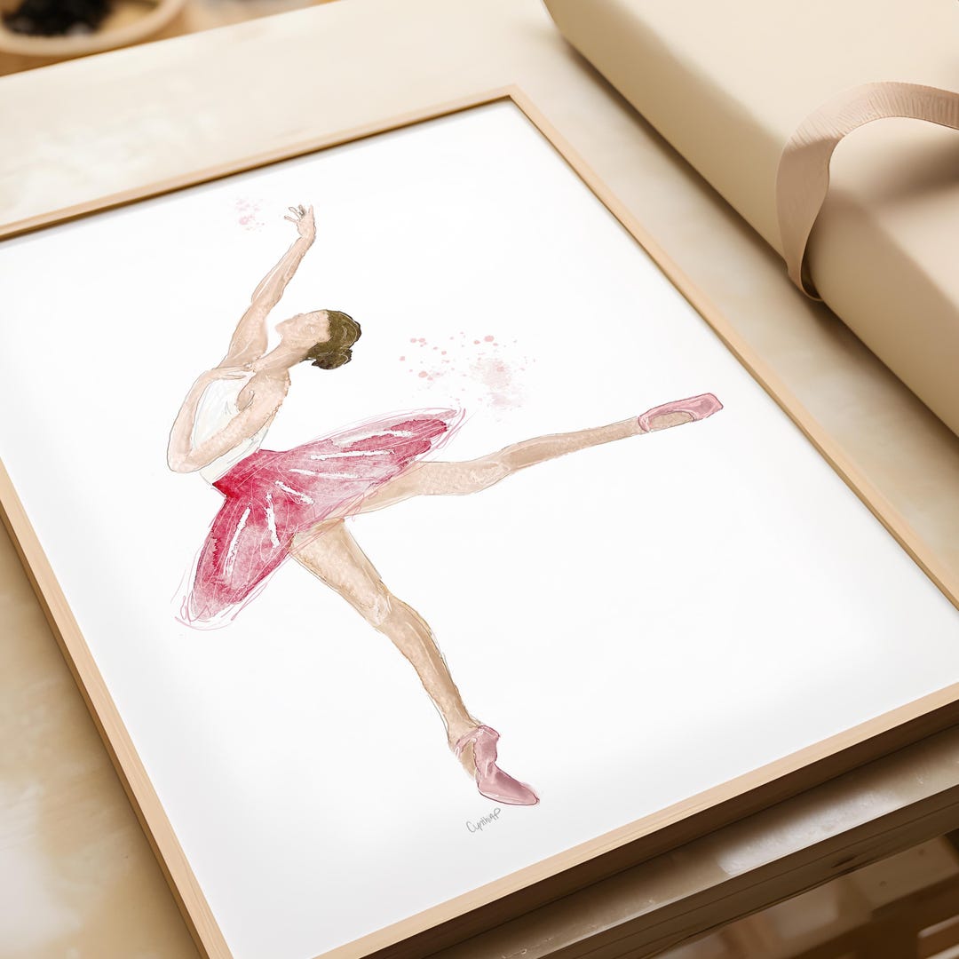 Watercolor Ballerina Print | Ballet Dancer Wall Art | Girls Room Decor ...