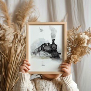 Set of 3 vintage train nursery print / Train nursery decor / Vintage train wall art / Travel boy nursery wall art / Steam train picture image 7