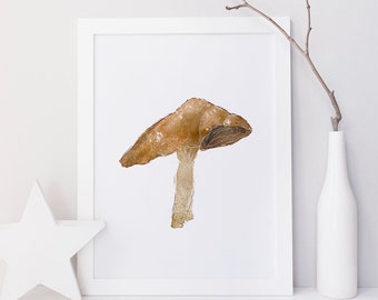 Mushroom print / Mushroom watercolor / reproduction / minimalist style / customizable