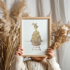 Affiche train à vapeur vintage | Motif carte du monde ancienne | Art mural rétro | Déco chambre bébé et d'enfant|  voyage| choix de couleurs