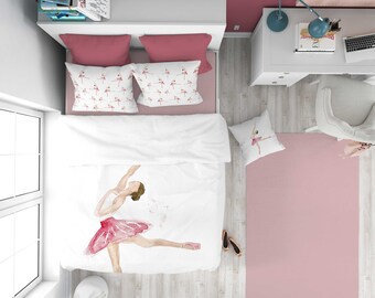 Duvet cover - Pink ballerina in arabesque