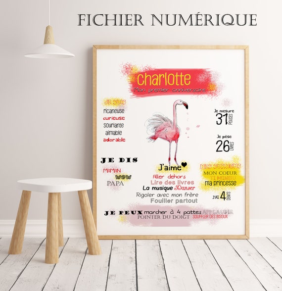 Affiche Premier Anniversaire Tableau 1er Anniversaire Etsy